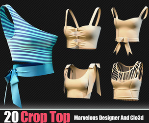 20 Crop Top Women In Marvelous Designer Vol 01