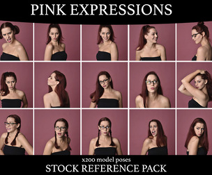 Facial Expressions Pink - Stock Reference Pack