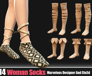 14 Socks Women In MD And Clo (Zprj+Obj+Fbx) Vol 01