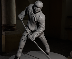 Hockey player figure STL, ready for 3D printing