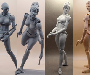 Action Figure 3D Printing Female Movable body