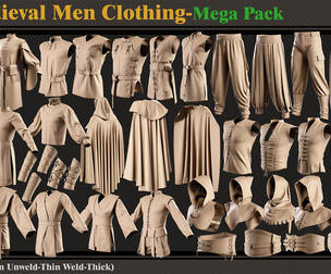 45 Medieval Men Clothing-MEGA PACK-zprj-fbx