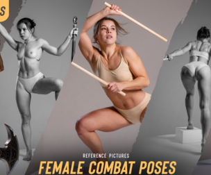 1240 Female Combat Poses Reference Pictures