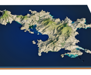 Komodo Island full 3d Terrain