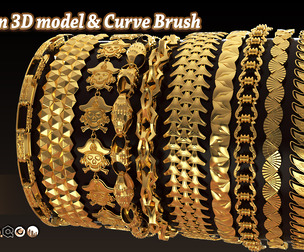 50 Chain 3D Model and Curve brush Vol 3
