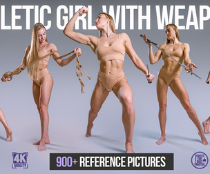 900+ Athletic Girl with Weapons