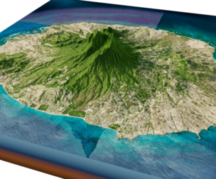 Nevis island in Caribbean 3d model terrain