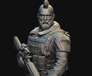 captain lobo print ready male soldier character