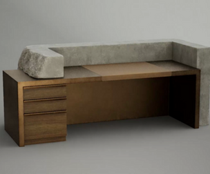 Design Reception concrete and brass