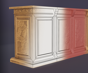stylized bar counter