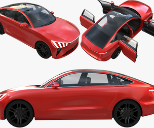 Electric Coupe SUV red