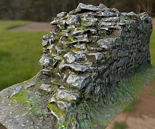 Old Mossy Stone Half Wall