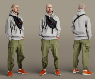 Young Bald Tall Man