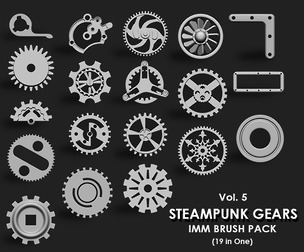 Steampunk Gears IMM Brush Pack 19 in One Vol 5