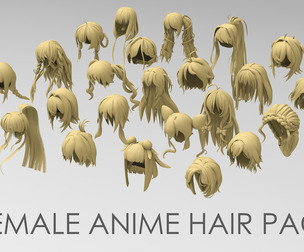 25 female anime hair pack 5