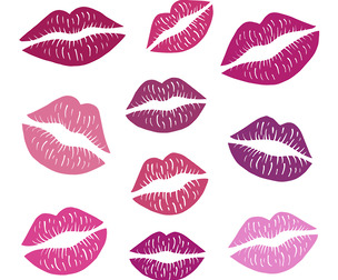10 Kisses photo overlays, Lipstick kiss