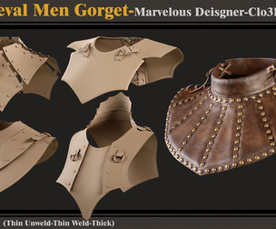5 Medieval Gorgets/MD-Clo3D-ZPRJ-FBX-OBJ