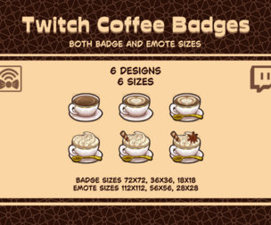 Coffee Twitch Sub Badges and Emotes