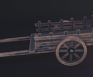 Old Cart Game Ready - Low Poly PBR 3D Model
