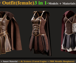 3 in 1 Fantasy Outfits-Models+Materials