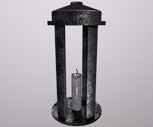Medieval Candle and Candle Holder