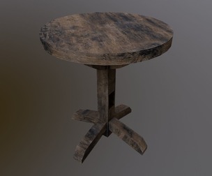 Medieval Table Game Ready Low Poly 3D Model