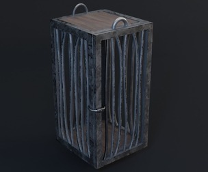 Medieval Cage Game Ready Low Poly 3D Model
