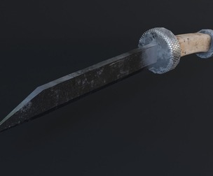 Medieval Knife Game Ready Low Poly 3D Model