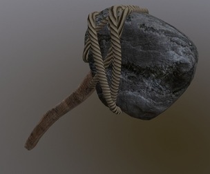 Medieval Hammer Game Ready Low Poly 3D Model