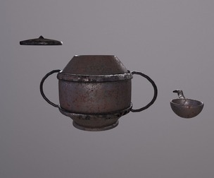 Medieval Teapot and Ladle Game Ready