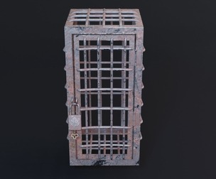 MedievalProp Cage - Lock - Key Game Ready