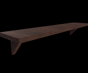Wooden shelf game ready low poly 3D model