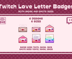 Love Letter Twitch Sub Badges and Emotes