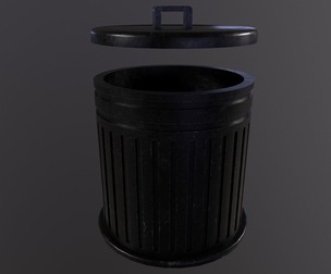 Trash Can - Game Ready - Low Poly PBR 3D Model