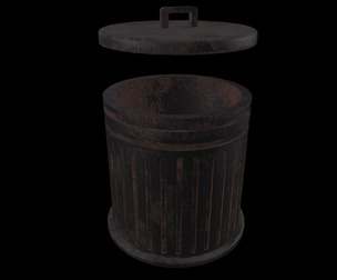 Trash Can - Game Ready - PBR 3D Model
