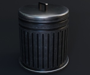 Trash Can - Game Ready - PBR 3D Model