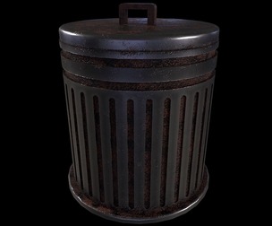 Trash Can - Game Ready - PBR 3D Model