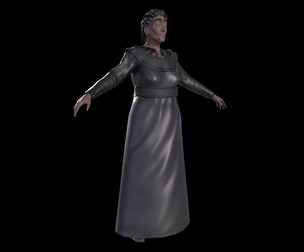 Old Woman Game Ready Low Poly 3D Model