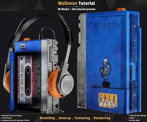 Sony Walkman / 3D Model + Full Tutorial Process