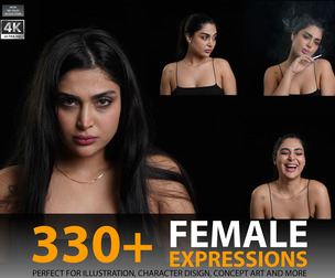 331 Expressive Female Portraits Reference Pics