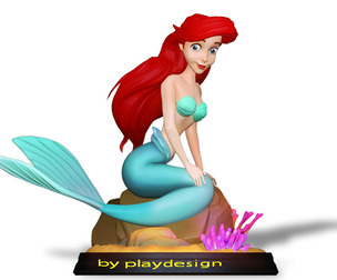 LITTLE MERMAID STATUE PRINCESS 3D PRINT