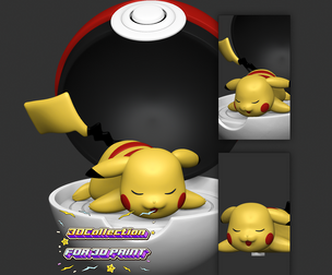 Pikachu Sleep cute - Free 3D print model