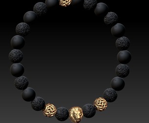 jewellery lion beaded bracelet 3D print model