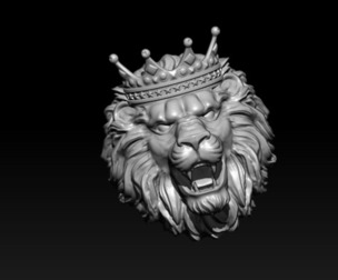 lion ring with crown 3D print model