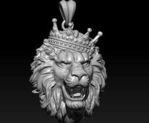lion necklace pendant 3D print model