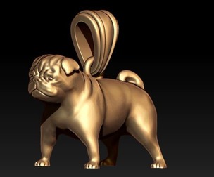 dog mops pendant 3D print model