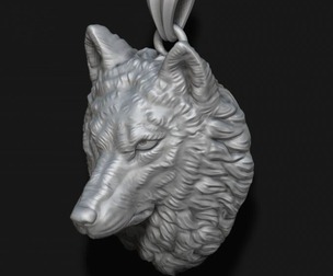 Wolf pendant 3D print model