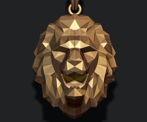 Lion pendant low poly 3D print model