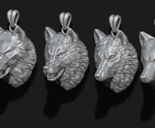 wolf pendants pack 3D print models