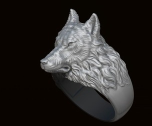 Wolf ring 3D print model